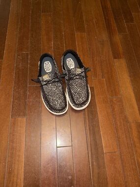 Hey Dude Knit Slip-On Shoes in Black & Cream Marled